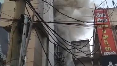 Fire in Andhra Pradesh: Blaze Engulfs Educational Institute in Visakhapatnam's Gajuwaka (Watch Video)